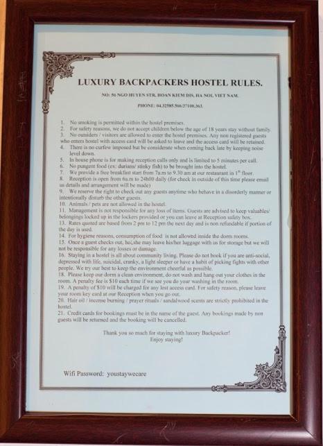 Hotel Luxury Backpakers Hanoi
